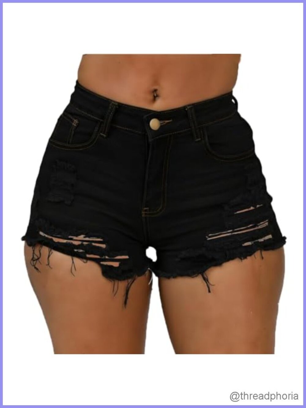 Women's Mid Rise Ripped Denim Shorts Stretchy Frayed Hot Shorts